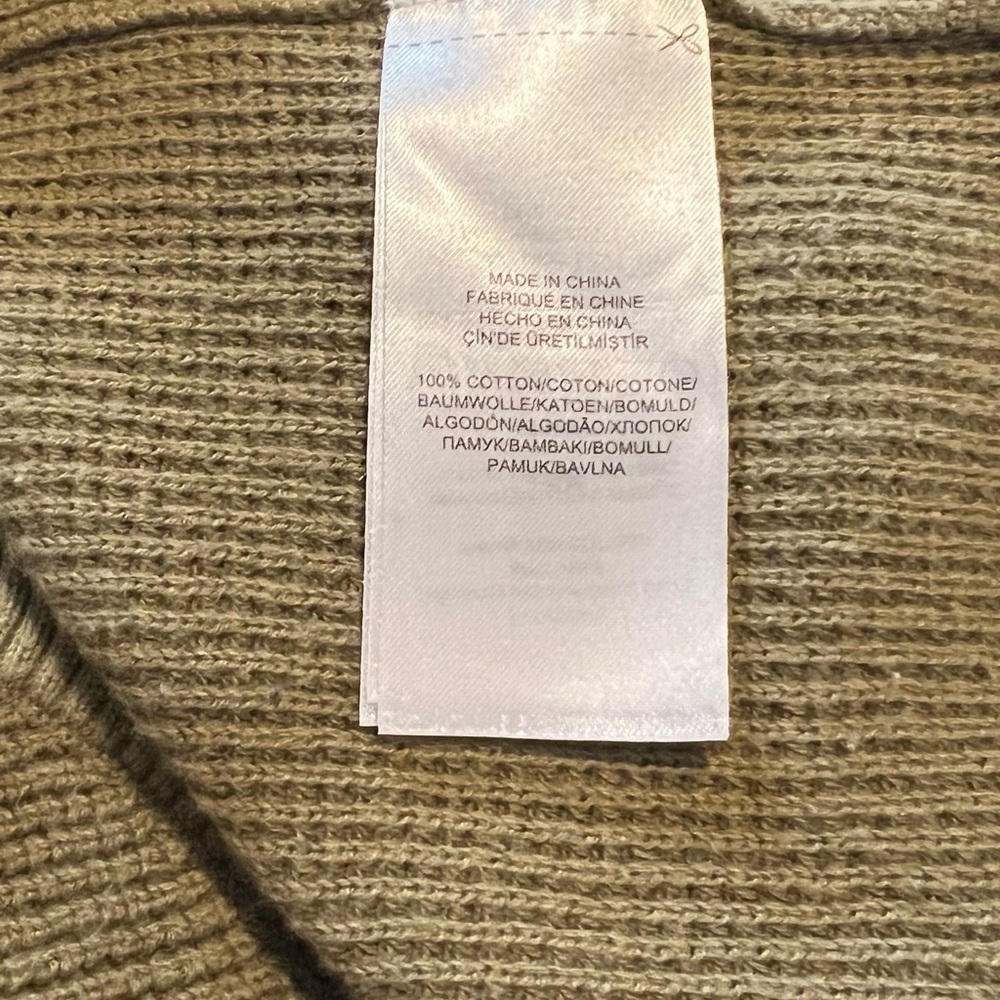 Lauren Ralph Lauren Waffle Knit Hooded Olive Green Long Sleeve Pullover A2 - Picture 5 of 5